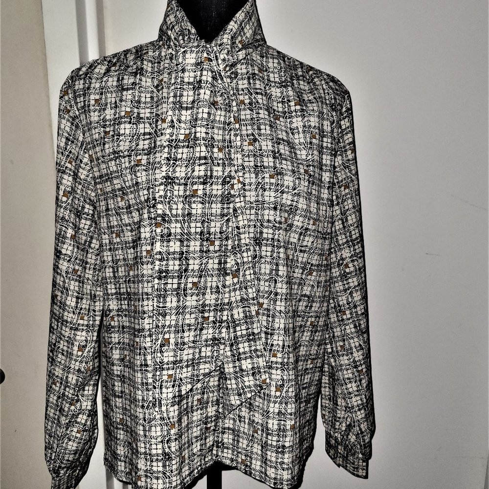 Marie Claire Boutique Patterned Neck-Tie Blouse - EU40/